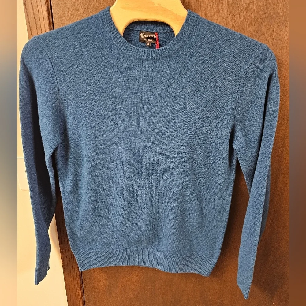NWT Giesswein Austria Mens Lambs Wool Basics Pullover Sweater Round Neck Large